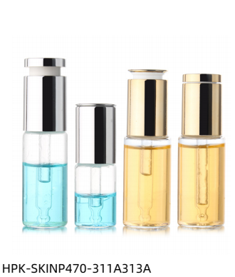 Glass Bottle with Mentalized Rotatable  Button Pipette Dropper